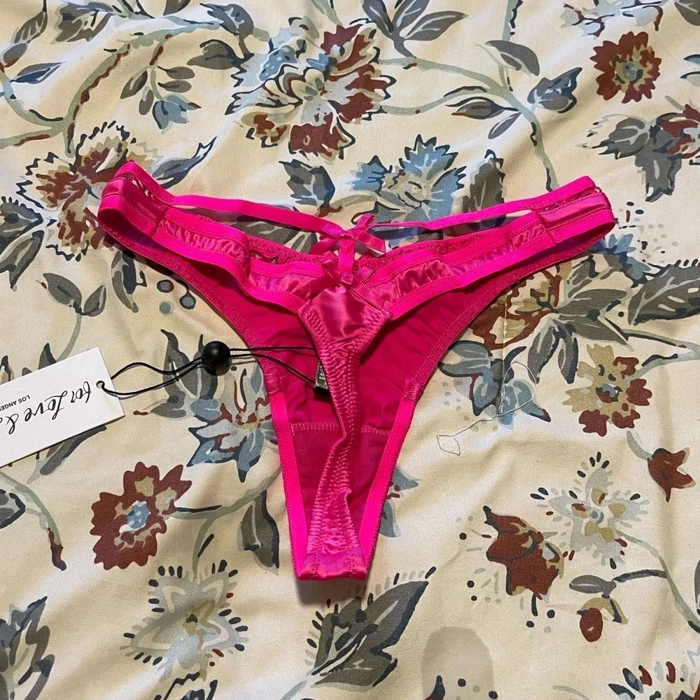 For Love and Lemons Soutache Thong Fuschia XXS